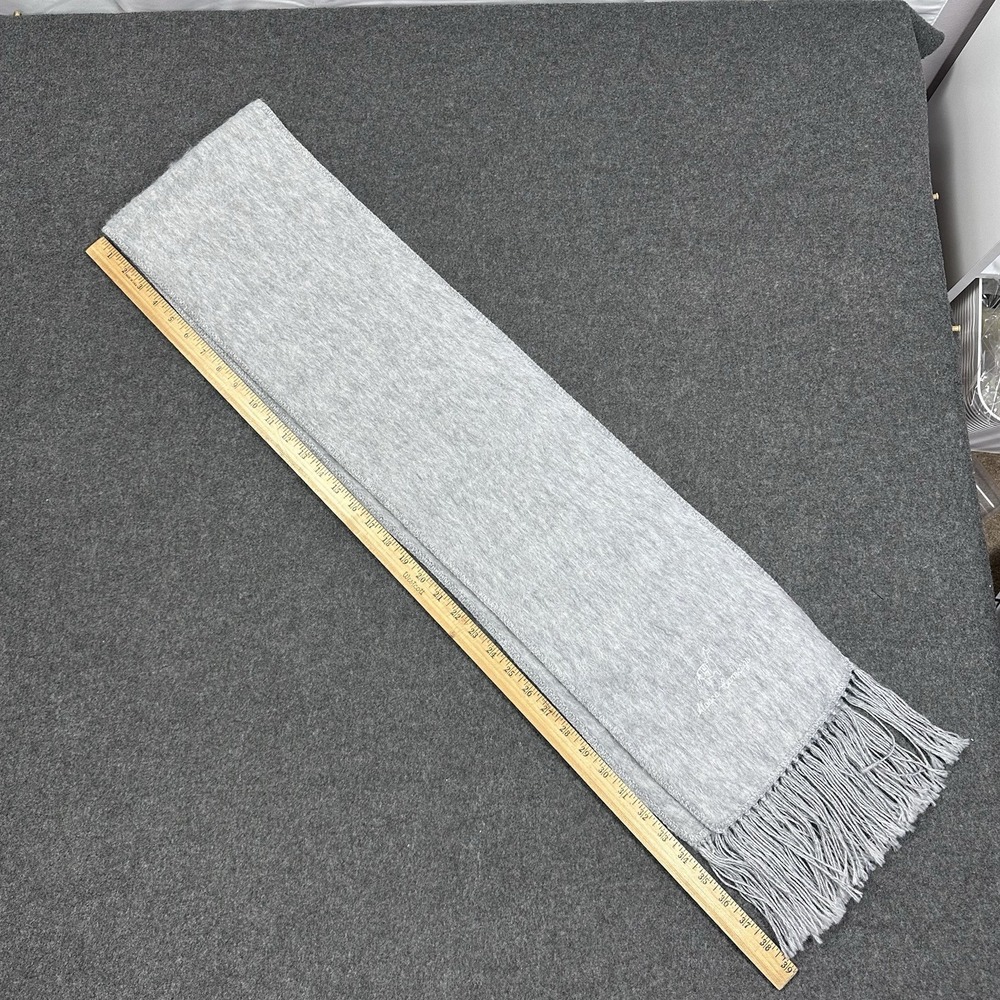 Alpaca Camargo Gray Alpaca Wool Scarf Fringe Winter